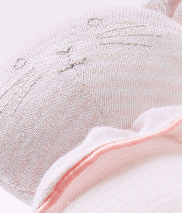 Kuschelmaus im Milleraies-Ringelmuster rosa/weiss