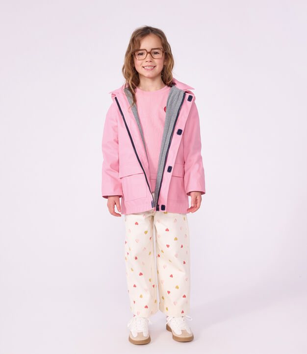 Ikonische Kinder-Regenjacke einfarbig rosa