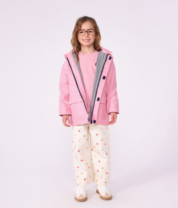 Ikonische Kinder-Regenjacke einfarbig rosa