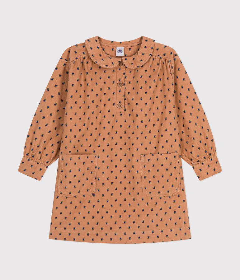 Kinderkleid mit Blumenmotiv aus Cord f&uuml;r M&auml;dchen SIENNA/ MULTICO