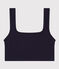 Unifarbenes Damen-Bustier aus Baumwolle und Elastan blau SMOKING