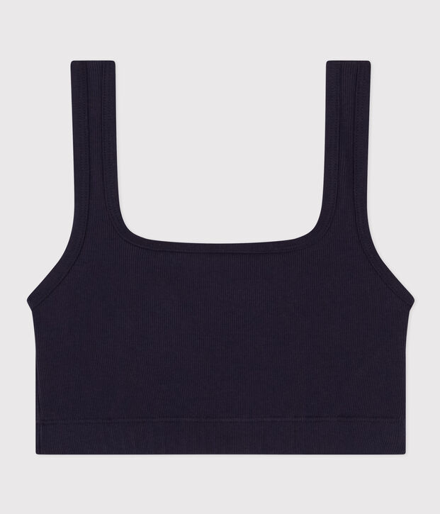 Unifarbenes Damen-Bustier aus Baumwolle und Elastan SMOKING