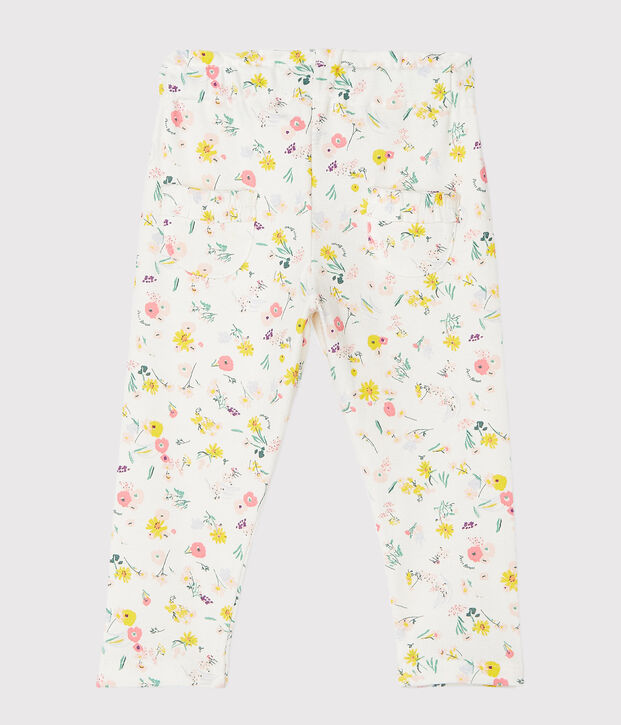 Gemusterte Baby-Hose f&uuml;r M&auml;dchen weiss/vielfarbig