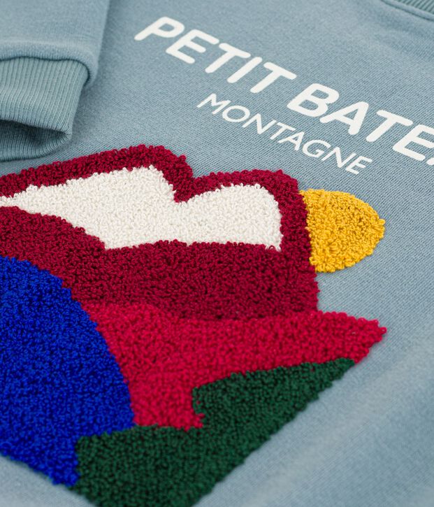 Kinder-Sweatshirt aus Baumwolle mit Motiv blau