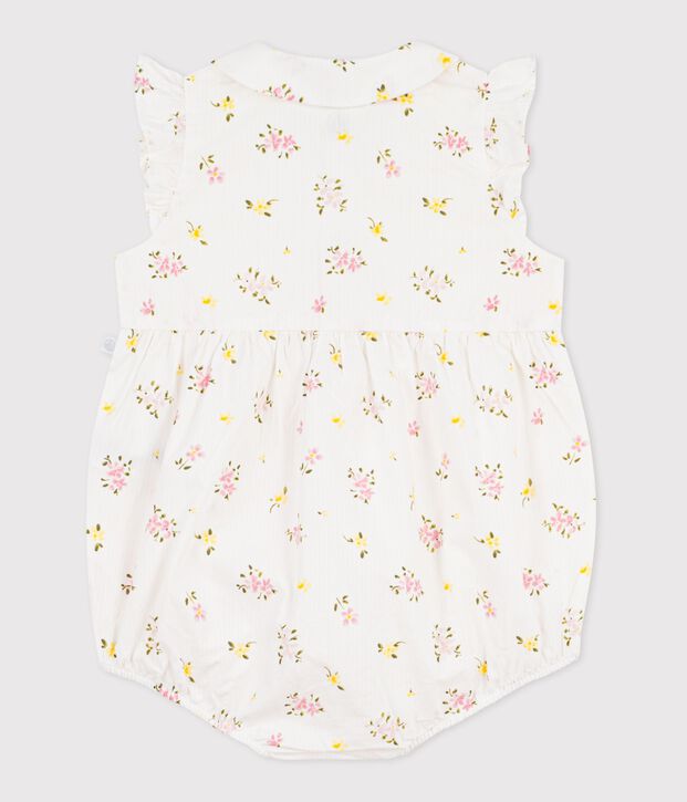 Baby-Overall aus Baumwolle mit Blumenmuster weiss/vielfarbig