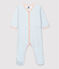 Baby-Strampler aus Bio-Baumwolle weiss MARSHMALLOW/blau BRASIER