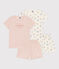 2er-Set Kinder-Kurzpyjama aus Baumwolle mit Blumen für Mädchen variante 1