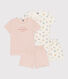 2er-Set Kinder-Kurzpyjama aus Baumwolle mit Blumen für Mädchen