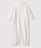 Kombi-Overall aus Doppeljersey für Babys weiss MARSHMALLOW/weiss MULTICO