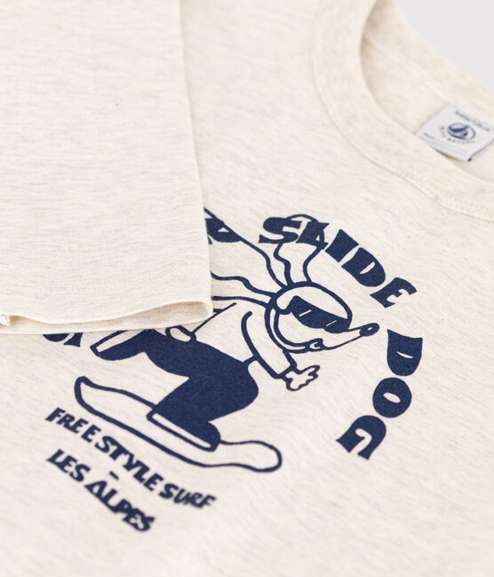 Langärmeliges T-Shirt aus Baumwolle für Kinder Mädchen/Jungen beige MONTELIMAR CHINE