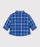 Baby-Hemd aus Flanell mit Karomuster blau/naturfarben