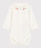 Baby-Body aus Bio-Baumwolle mit besticktem Kragen weiss MARSHMALLOW