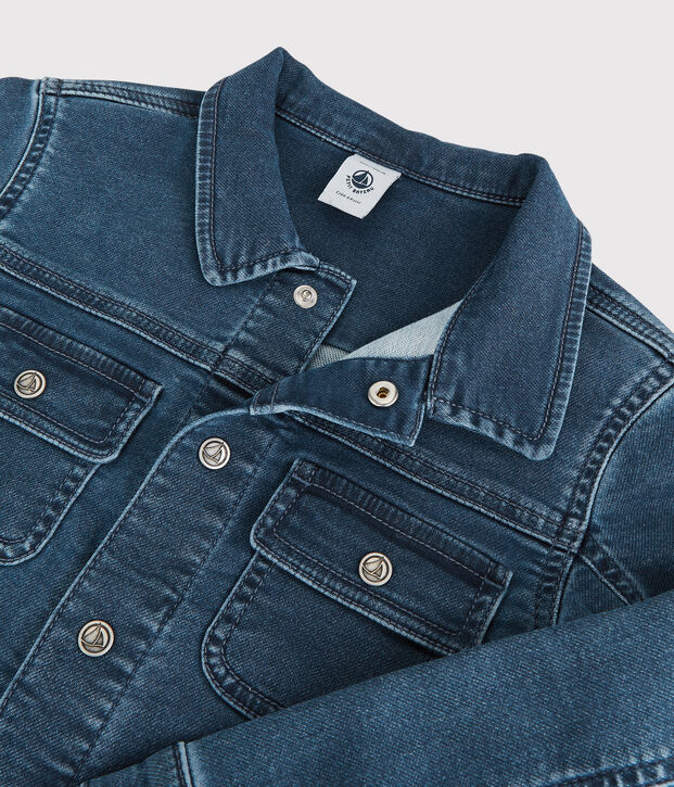 Kinder-Jeansjacke aus Bio-Baumwolle f&uuml;r M&auml;dchen / Jungen blau