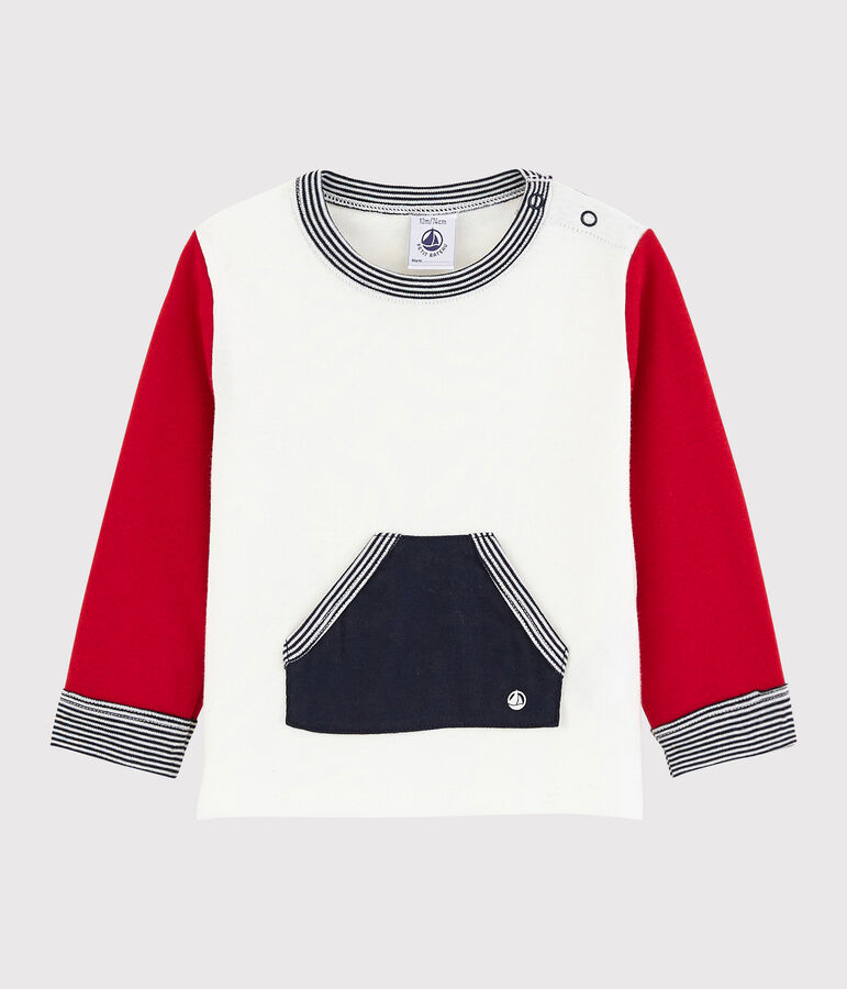 Colorblock-Baby-T-Shirt f&uuml;r Jungen weiss/rot