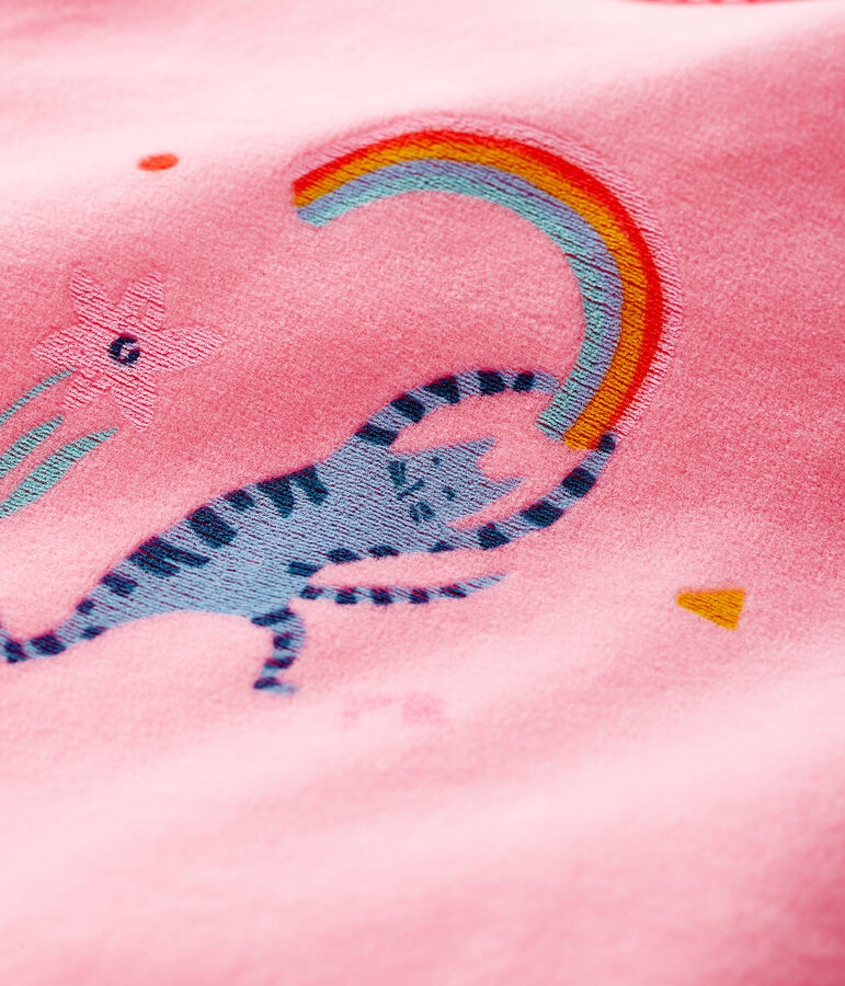 Rosafarbener Baby-Strampler aus Nicki f&uuml;r M&auml;dchen rosa