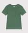 Kurzärmeliges Damen-T-Shirt aus Leinen grün PALMERAIE