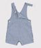 Kurze Baby-Latzhose aus gestreiftem Serge blau/weiss
