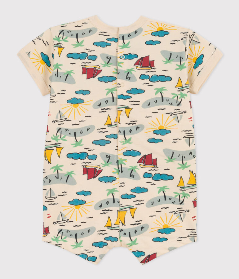 Baby-Kurzoverall aus bedrucktem Jersey naturfarben/vielfarbig