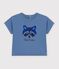 Kurz&auml;rmeliges Baby-T-Shirt aus einfarbiger Baumwolle mit Motiv blau