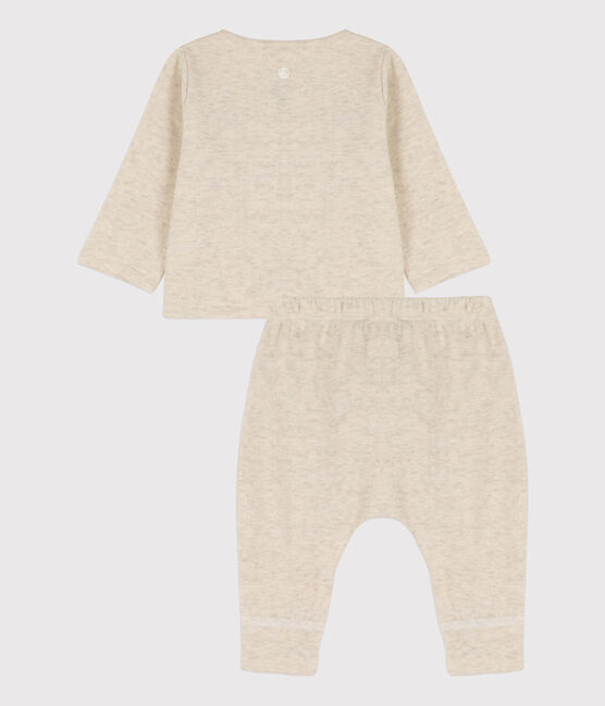 Zweiteiliges Baby-Set aus Bio-Doppeljersey beige MONTELIMAR CHINE