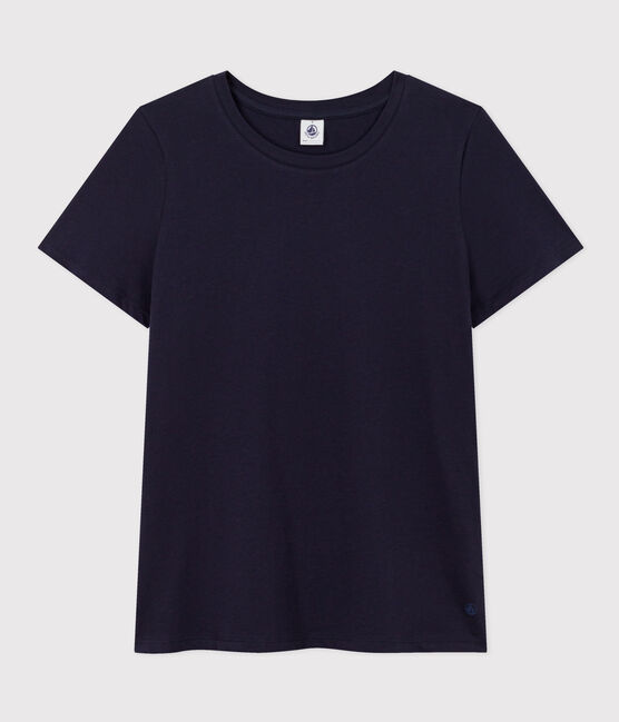 Damen-T-Shirt LE DROIT aus Baumwolle mit Rundhalsausschnitt blau SMOKING