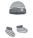 Set mit Mützchen und Babyschuhen aus Rippstrick für Jungen