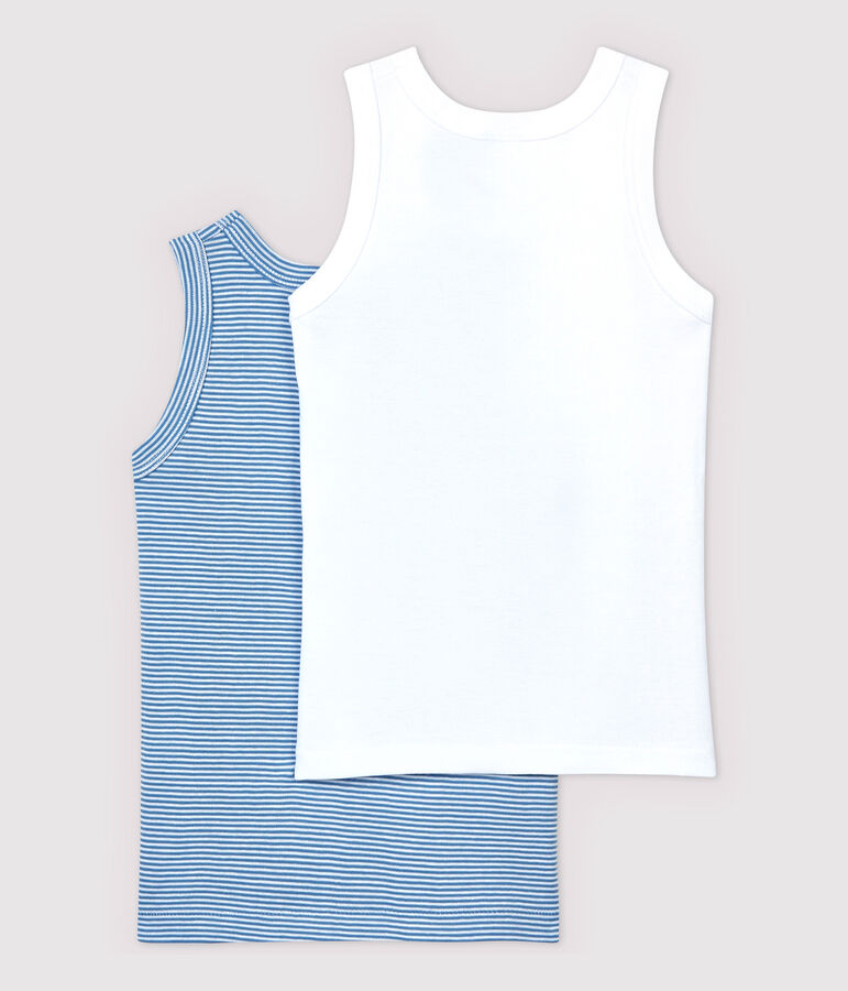 2er-Set Tanktops aus Bo-Baumwolle mit blauen Ringelstreifen f&uuml;r Jungen vielfarbig