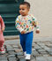Baby-Sweatshirt aus Molton weiss AVALANCHE/ MULTICO
