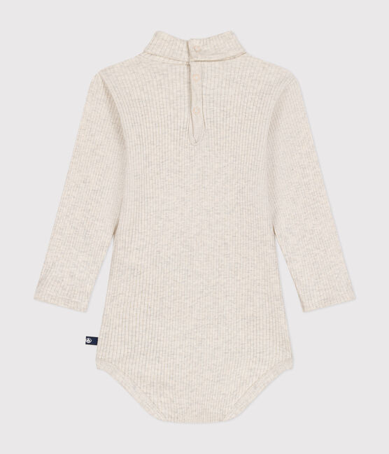 Langärmeliger Body mit Rollkragen aus Baumwolle für Babys beige MONTELIMAR CHINE