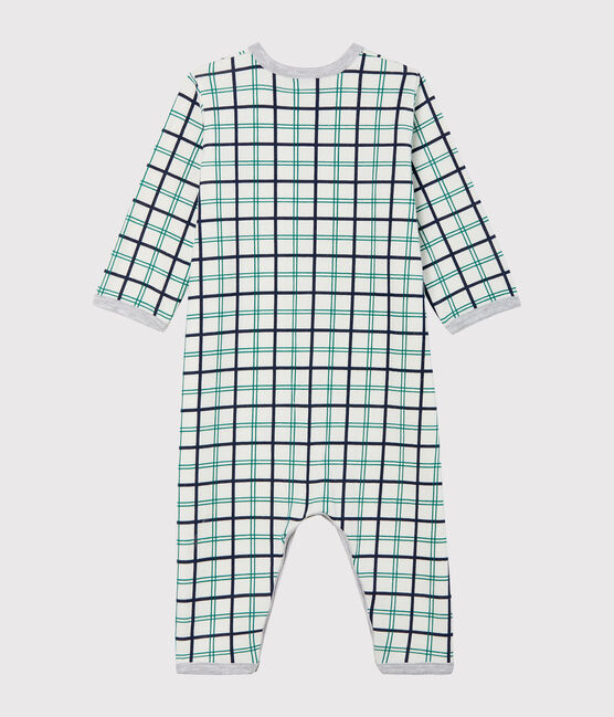 Baby-Strampler ohne Fuß aus Doppelersey für Jungen weiss MARSHMALLOW/weiss MULTICO