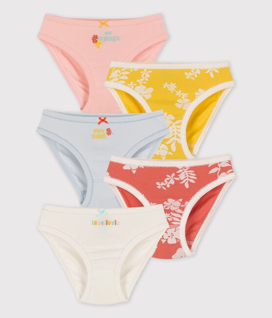 5er-Set Slips aus Baumwolle mit Hawaiimuster für Mädchen variante 1