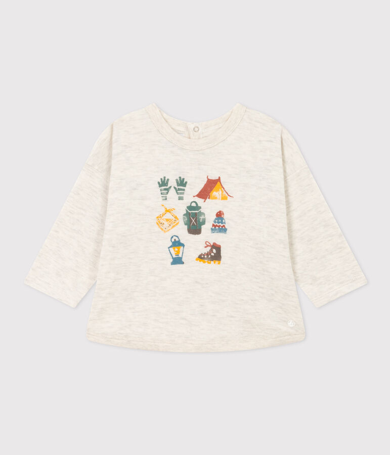 Lang&auml;rmeliges Baby-T-Shirt aus Doppeljersey beige