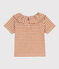 Kurzärmelige Babybluse aus gestreiftem geflammtem Jersey TOAST/ DOLL