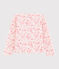 Kinder-Cardigan aus Jersey-Pikee für Mädchen rosa FLEUR/weiss MULTICO