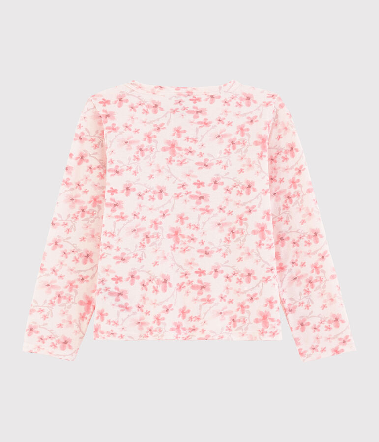 Kinder-Cardigan aus Jersey-Pikee f&uuml;r M&auml;dchen rosa/vielfarbig