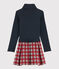 Langärmeliges Kinderkleid für Mädchen blau SMOKING/weiss MULTICO
