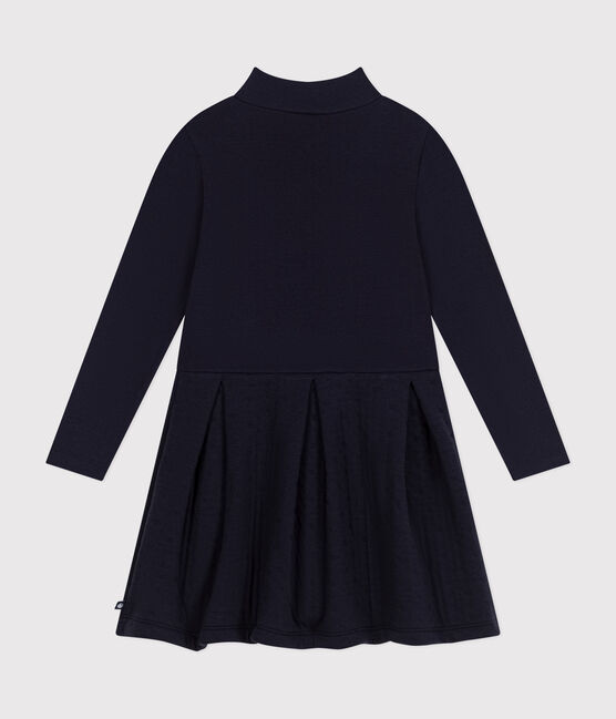 Langärmeliges Kinderkleid für Mädchen blau SMOKING