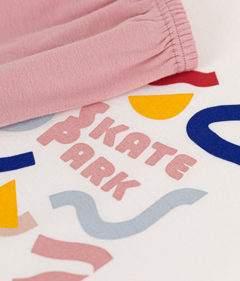 Kurzer Kinderpyjama aus Baumwolle weiss/vielfarbig