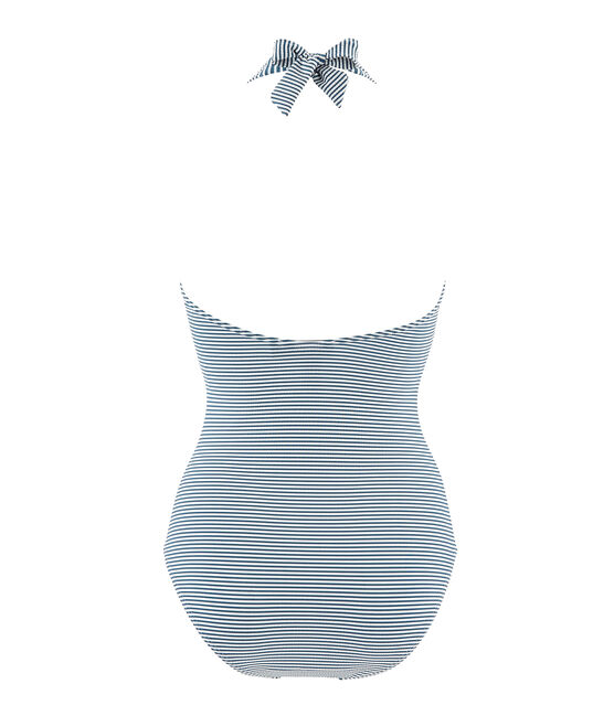 Badeanzug 1-teilig damen grün PINEDE/weiss MARSHMALLOW