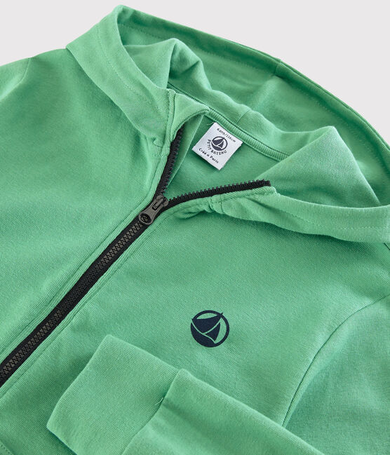 Kinder-Kapuzenshirt mit Reißverschluss aus Baumwolle für Jungen grün ALOEVERA