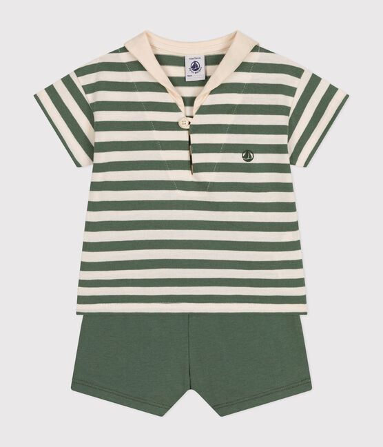 Baby-Set T-Shirt und Shorts aus Jersey grün CROCO/ AVALANCHE