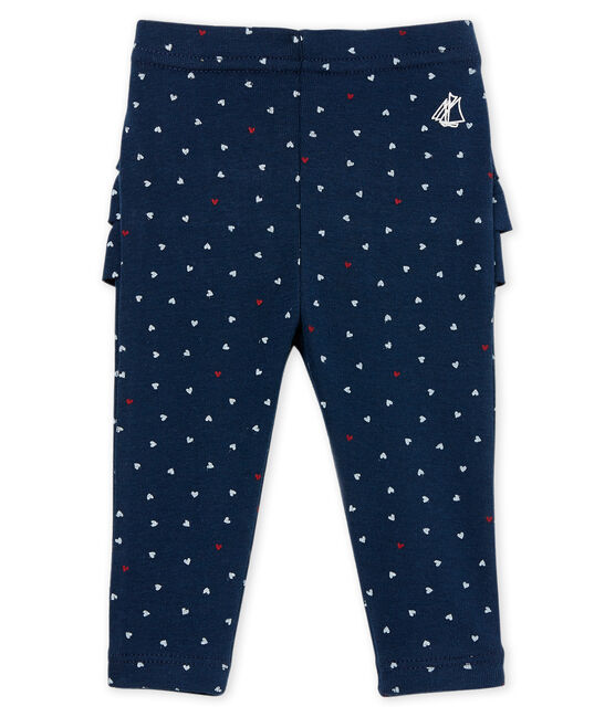 Gemusterte baby-legging mädchen blau HADDOCK/weiss MULTICO