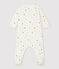 Baby-Strampler aus Bio-Baumwolle mit buntem Welpen-Motiv weiss MARSHMALLOW/weiss MULTICO