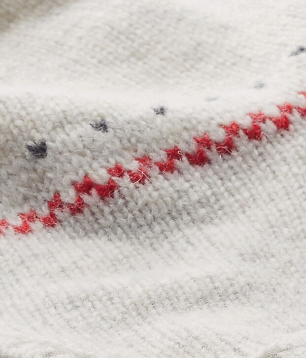 Unisex-Baby-Strickm&uuml;tze im peruanischen Stil aus Wollgemisch beige