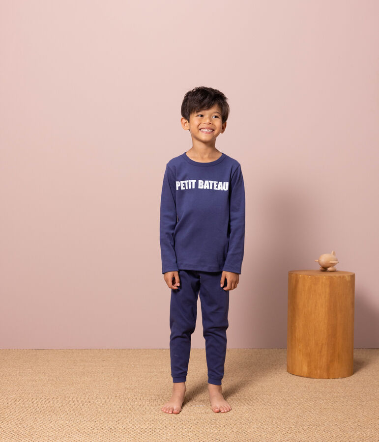 Kinderpyjama Petit Bateau aus Baumwolle blau