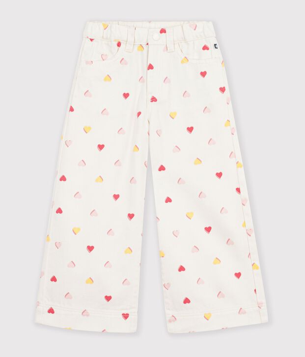 Kinder Wide Leg-Hose aus Baumwolle naturfarben/vielfarbig
