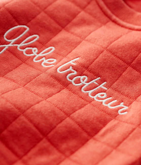 Gestepptes Baby-Sweatshirt aus Bio-Material. orange OURSIN