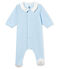 Baby-strampler jungen aus baumwoll-samt blau FRAICHEUR