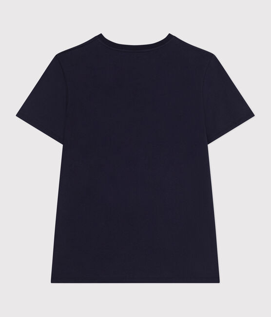 Damen T-Shirt Le Droit aus einfarbiger Baumwolle blau SMOKING