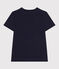 Damen T-Shirt Le Droit aus einfarbiger Baumwolle blau SMOKING